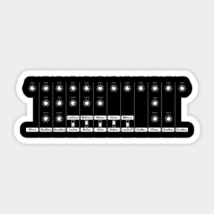 808 Drum Machine Controls (White) Sticker